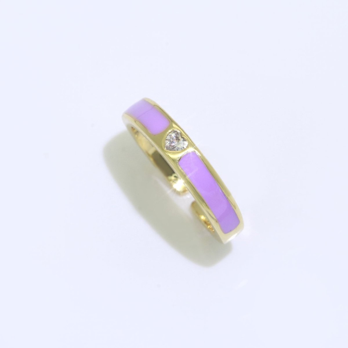 Dainty Ring Stackable Trendy Gold Fill micro pave ring, rainbow color enamel ring jewelry for gift S-148 ~ S-158 - DLUXCA