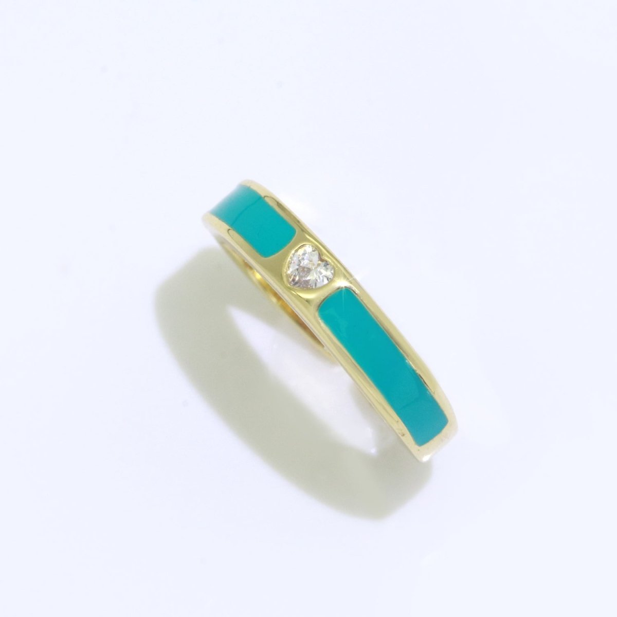 Dainty Ring Stackable Trendy Gold Fill micro pave ring, rainbow color enamel ring jewelry for gift S-148 ~ S-158 - DLUXCA