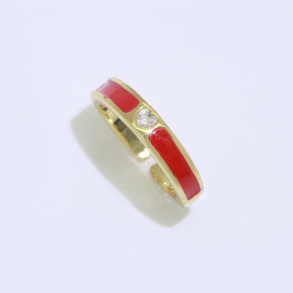 Dainty Ring Stackable Trendy Gold Fill micro pave ring, rainbow color enamel ring jewelry for gift S-148 ~ S-158 - DLUXCA