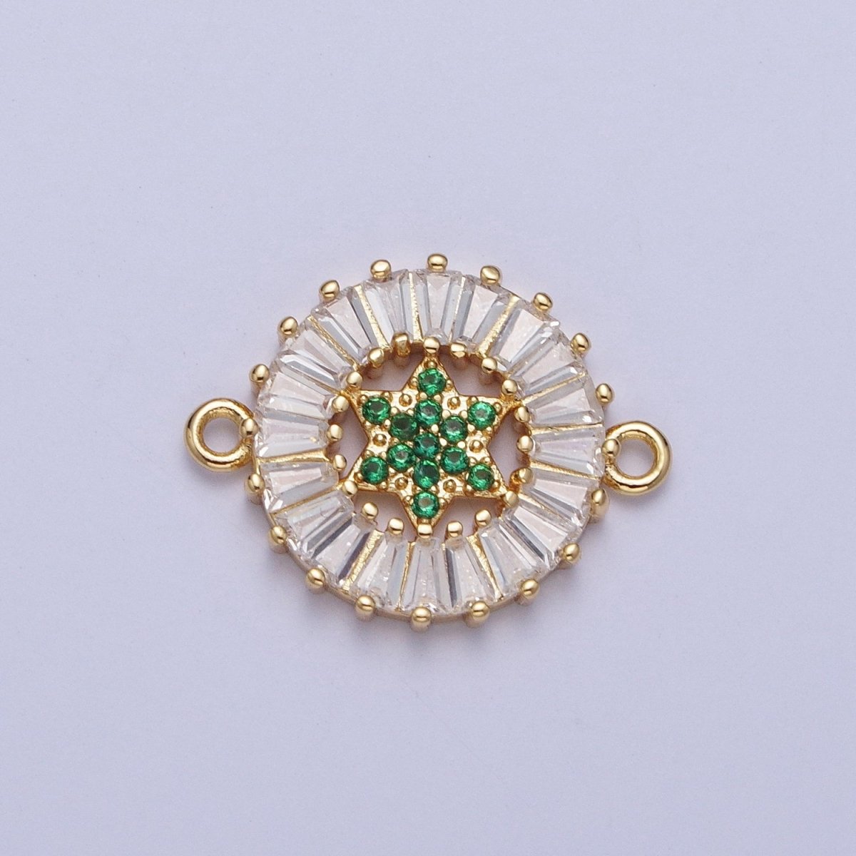 Dainty Round CZ Star Gold Filled Charm Connector Clear Baguette Link Connector for Bracelet Necklace Supply F-073 F-082 F-084 F-101 F-134 - DLUXCA