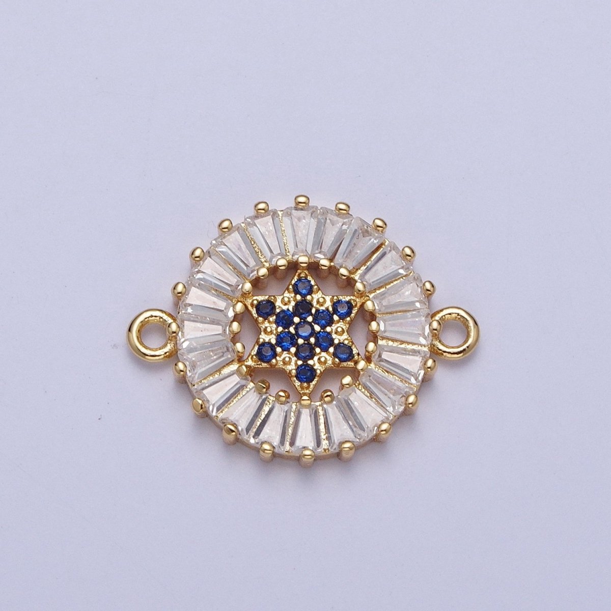 Dainty Round CZ Star Gold Filled Charm Connector Clear Baguette Link Connector for Bracelet Necklace Supply F-073 F-082 F-084 F-101 F-134 - DLUXCA