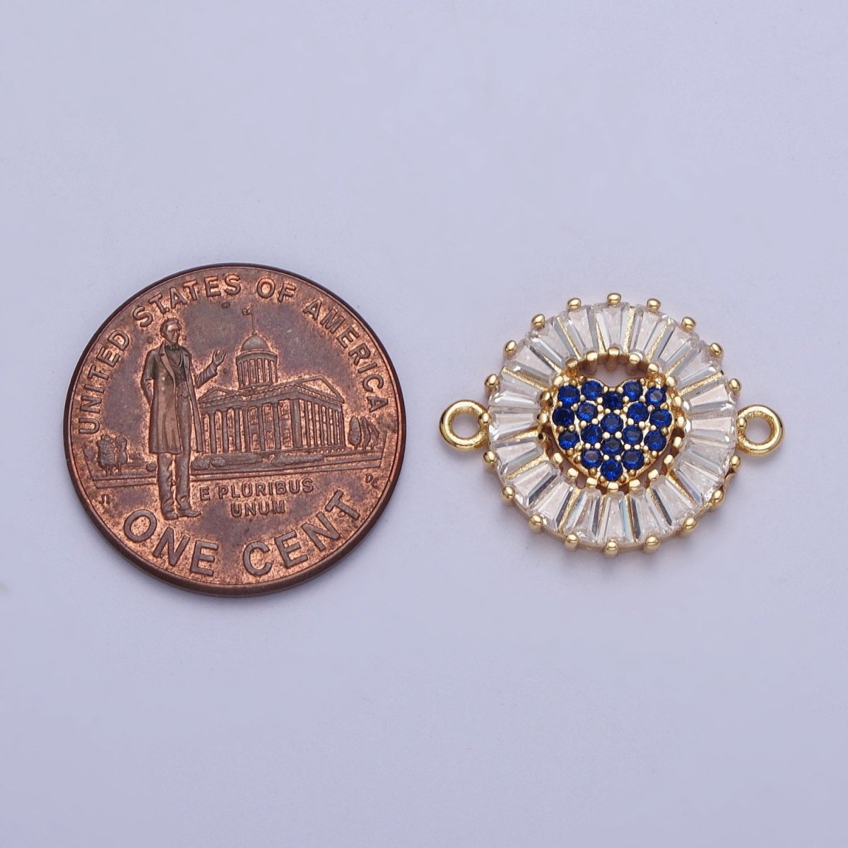 Dainty Round Heart Gold Filled Charm Connector Clear Baguette Link Connector for Bracelet Necklace Supply G-865~G-870 - DLUXCA