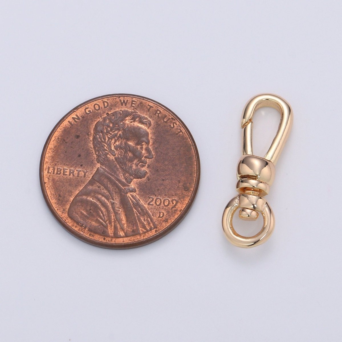 Dainty Self Closing Swivel Clasps - Triggerless - 20mm X 6mm - Real Gold Plated for Charm Lock Keychain Supply Component Supp-945 L-009 - DLUXCA