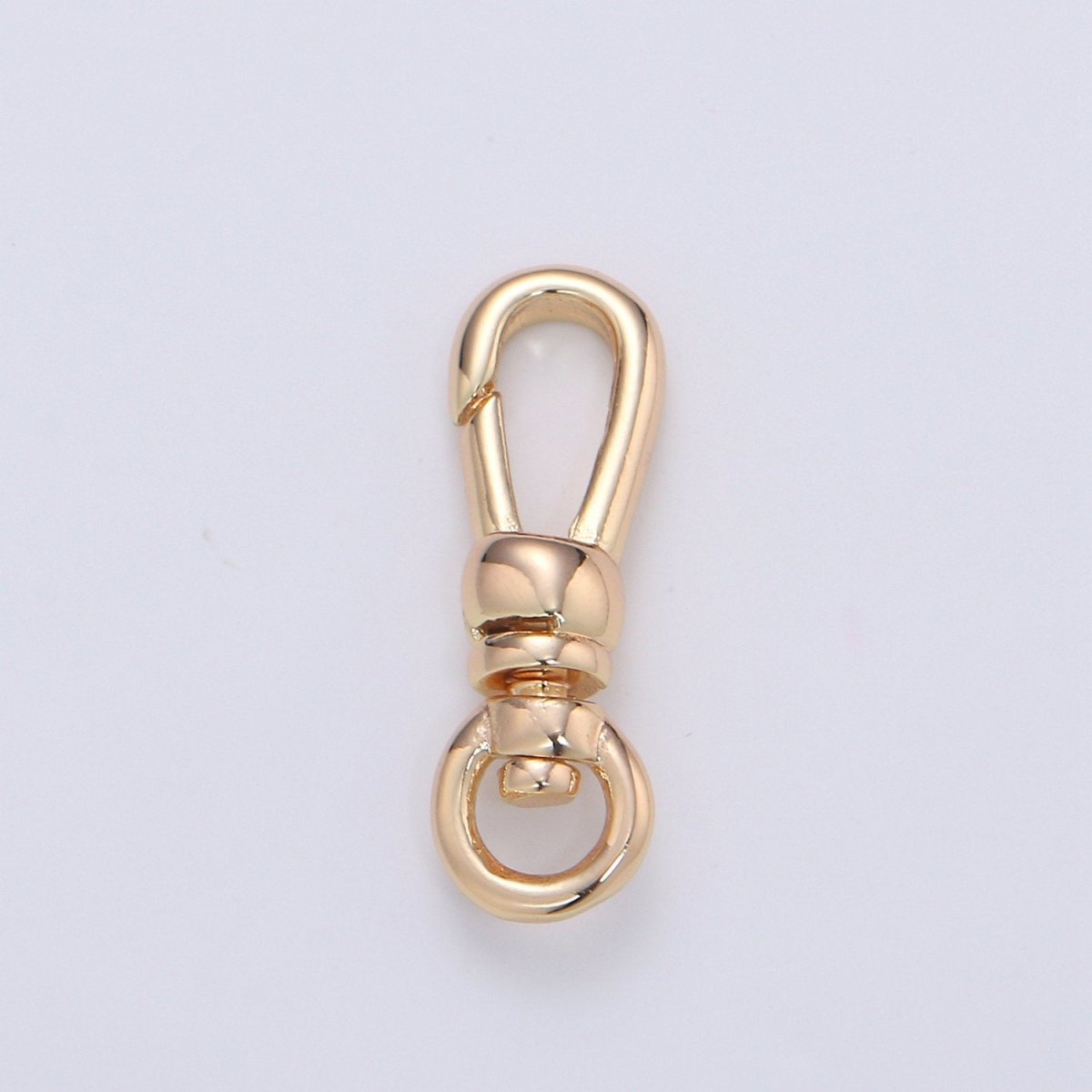 Dainty Self Closing Swivel Clasps - Triggerless - 20mm X 6mm - Real Gold Plated for Charm Lock Keychain Supply Component Supp-945 L-009 - DLUXCA