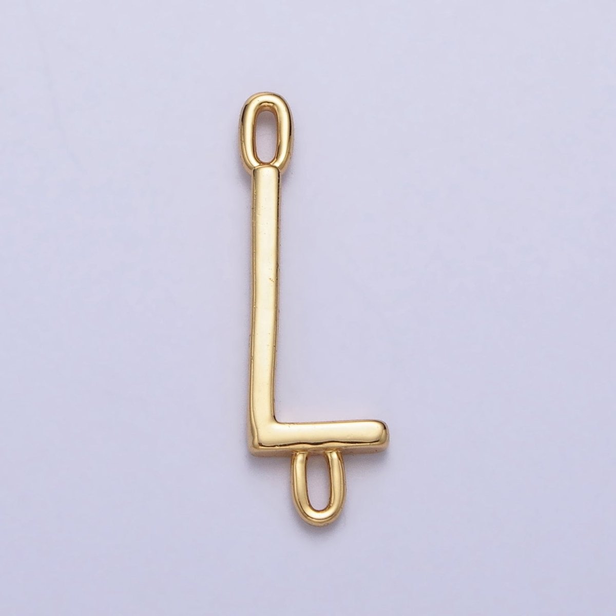 Dainty Sideway Initial Charm Connector Gold Letter Dainty Name Necklace Link Connector for Personalized Jewelry AA-881 To AA-906 - DLUXCA
