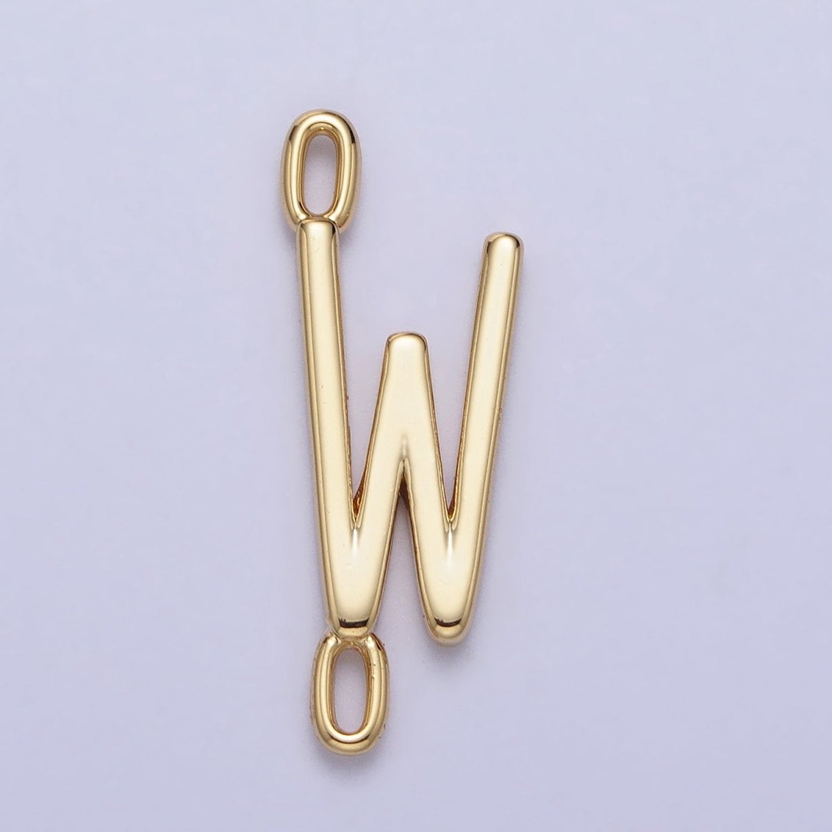 Dainty Sideway Initial Charm Connector Gold Letter Dainty Name Necklace Link Connector for Personalized Jewelry AA-881 To AA-906 - DLUXCA
