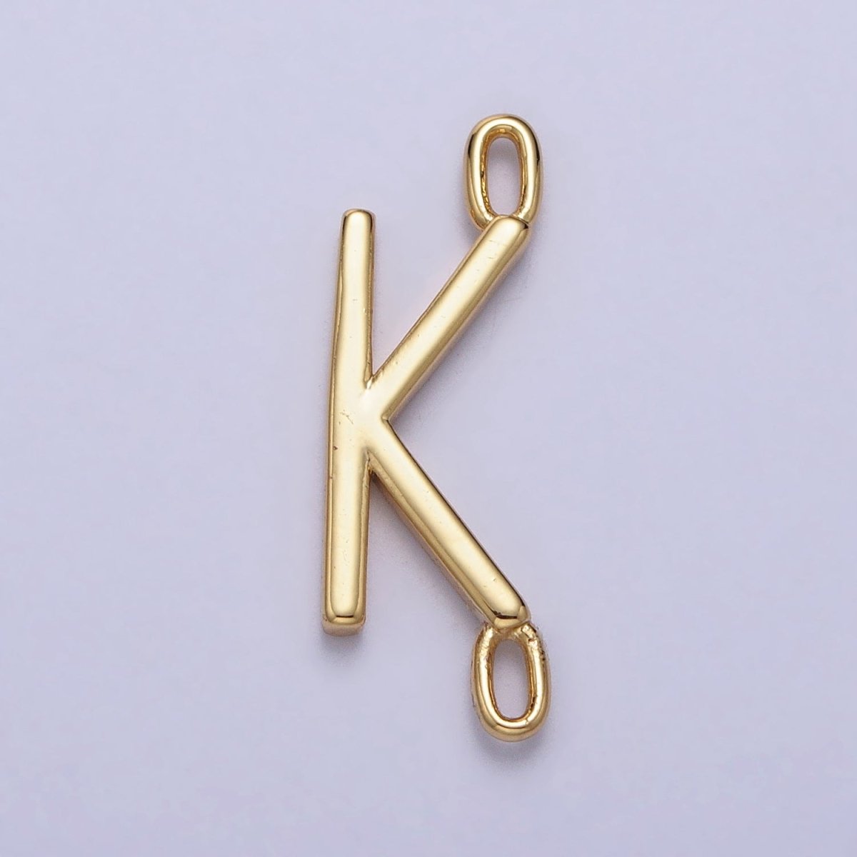 Dainty Sideway Initial Charm Connector Gold Letter Dainty Name Necklace Link Connector for Personalized Jewelry AA-881 To AA-906 - DLUXCA