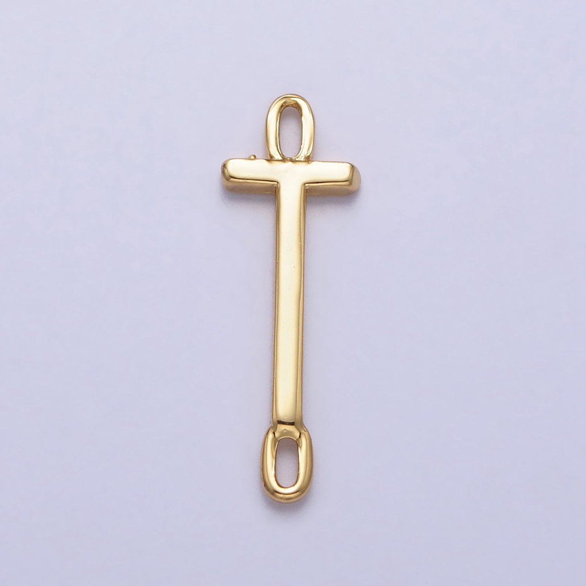 Dainty Sideway Initial Charm Connector Gold Letter Dainty Name Necklace Link Connector for Personalized Jewelry AA-881 To AA-906 - DLUXCA