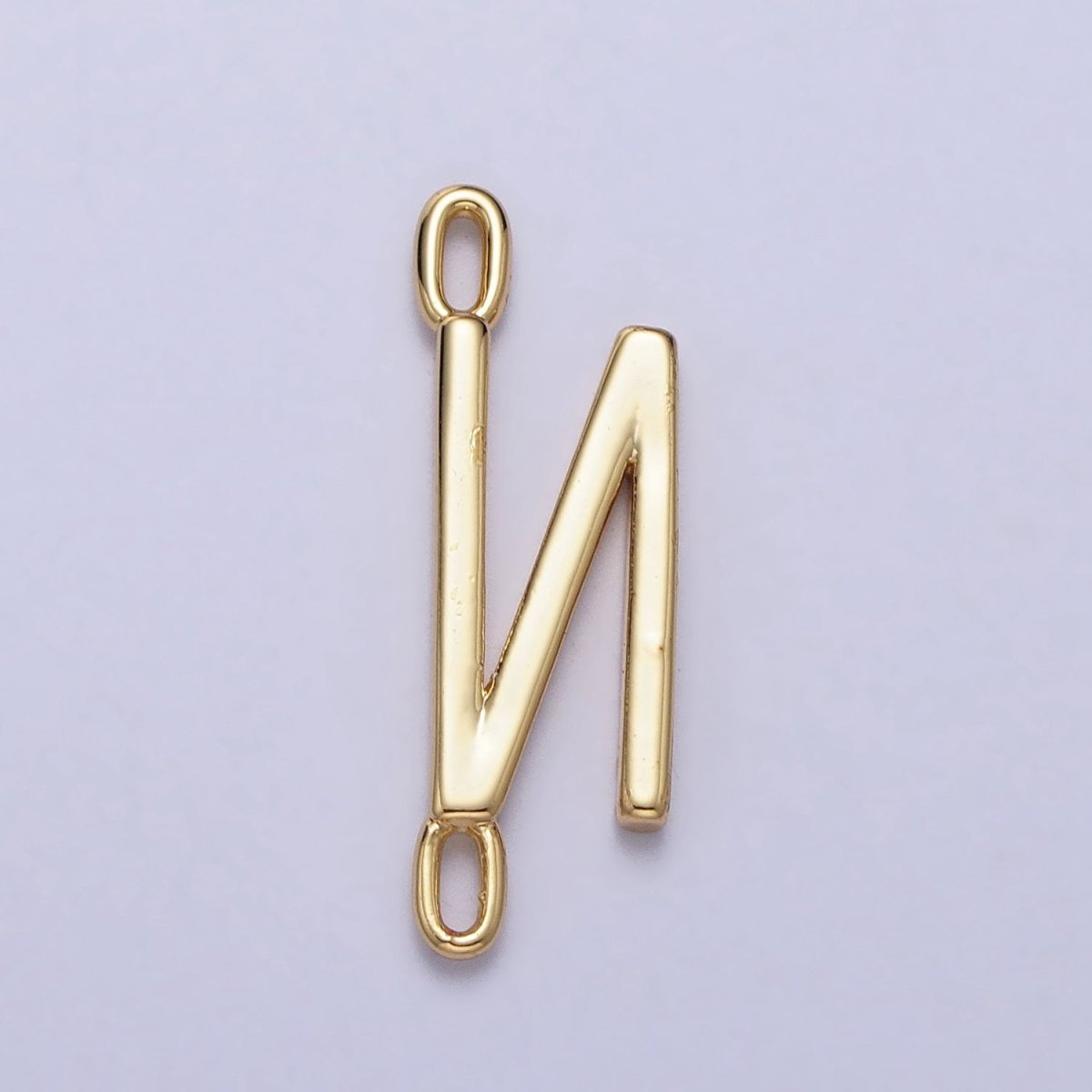 Dainty Sideway Initial Charm Connector Gold Letter Dainty Name Necklace Link Connector for Personalized Jewelry AA-881 To AA-906 - DLUXCA