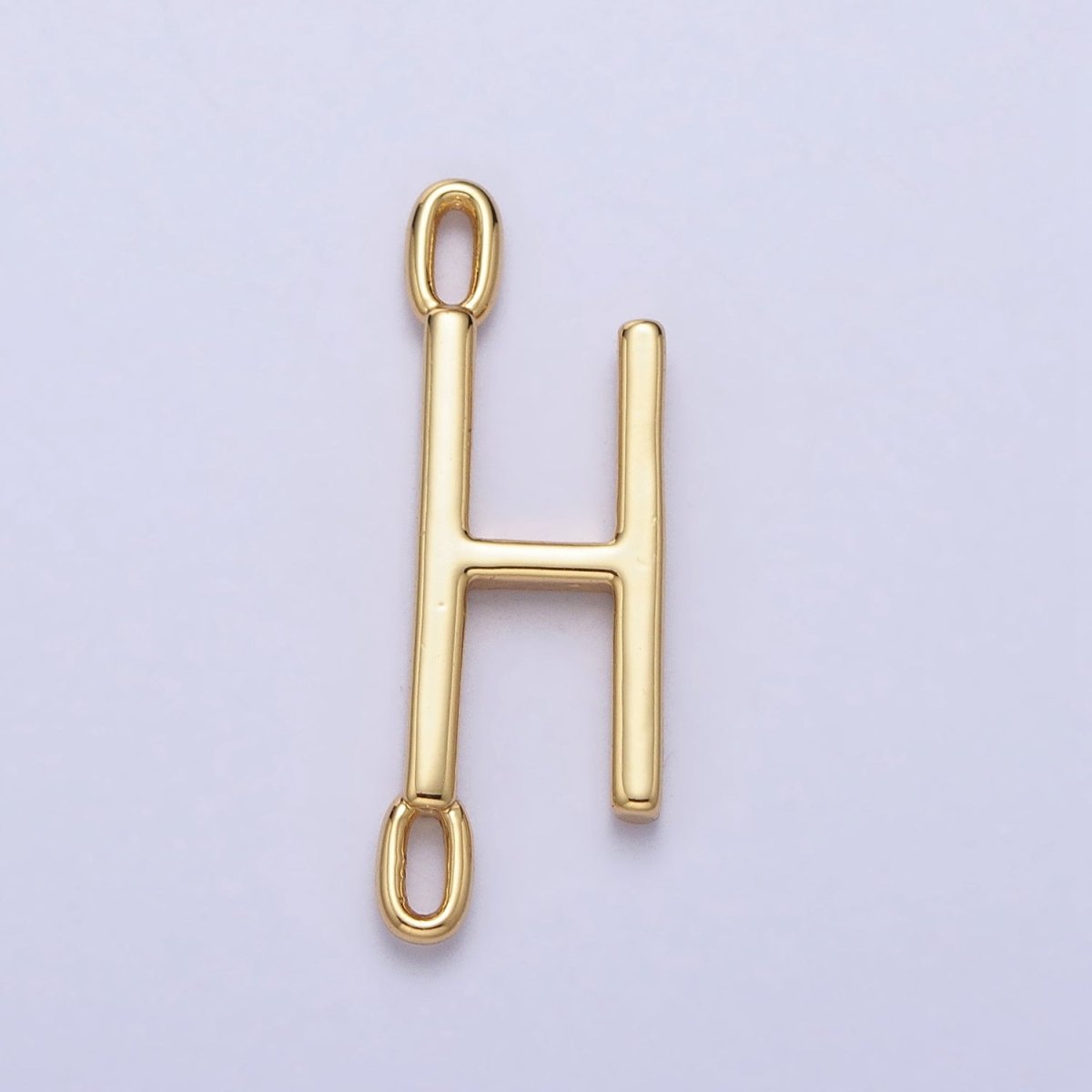Dainty Sideway Initial Charm Connector Gold Letter Dainty Name Necklace Link Connector for Personalized Jewelry AA-881 To AA-906 - DLUXCA