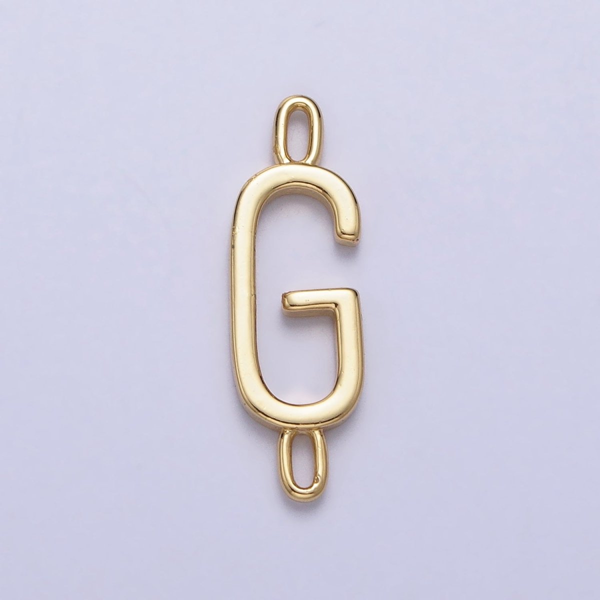 Dainty Sideway Initial Charm Connector Gold Letter Dainty Name Necklace Link Connector for Personalized Jewelry AA-881 To AA-906 - DLUXCA