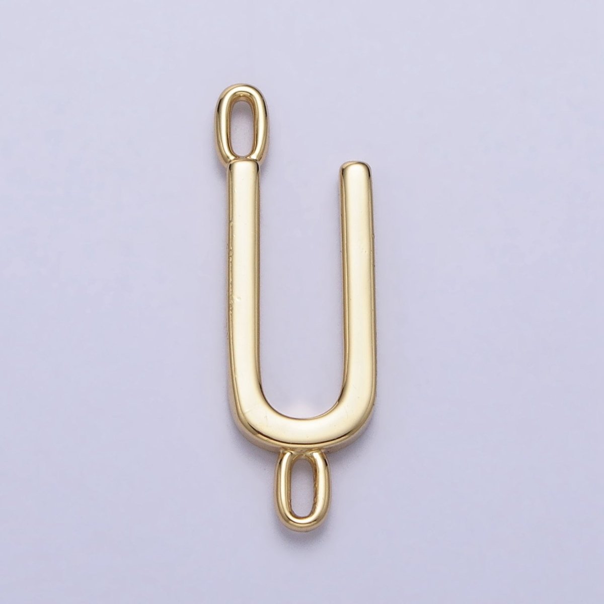 Dainty Sideway Initial Charm Connector Gold Letter Dainty Name Necklace Link Connector for Personalized Jewelry AA-881 To AA-906 - DLUXCA