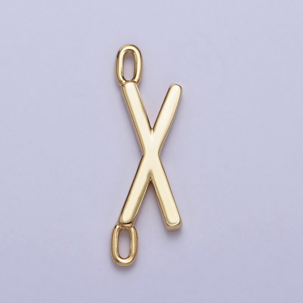 Dainty Sideway Initial Charm Connector Gold Letter Dainty Name Necklace Link Connector for Personalized Jewelry AA-881 To AA-906 - DLUXCA