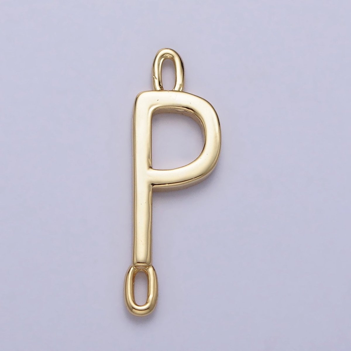 Dainty Sideway Initial Charm Connector Gold Letter Dainty Name Necklace Link Connector for Personalized Jewelry AA-881 To AA-906 - DLUXCA