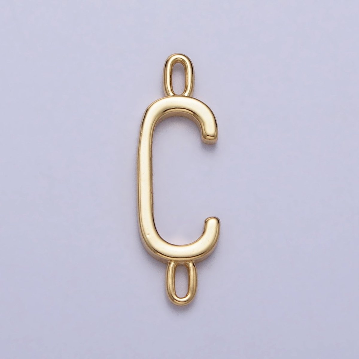 Dainty Sideway Initial Charm Connector Gold Letter Dainty Name Necklace Link Connector for Personalized Jewelry AA-881 To AA-906 - DLUXCA