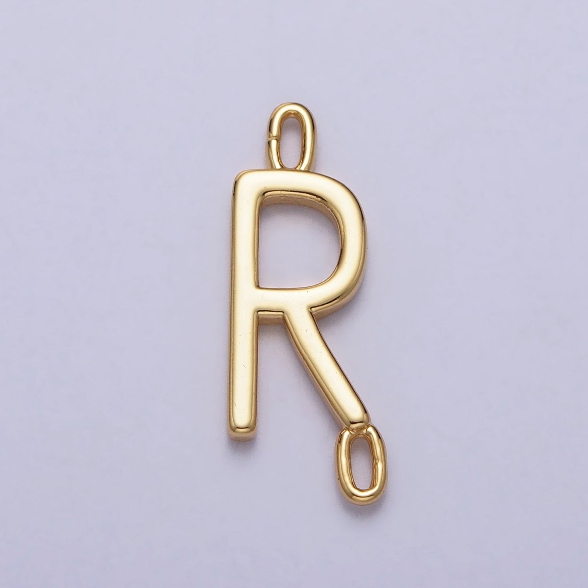 Dainty Sideway Initial Charm Connector Gold Letter Dainty Name Necklace Link Connector for Personalized Jewelry AA-881 To AA-906 - DLUXCA