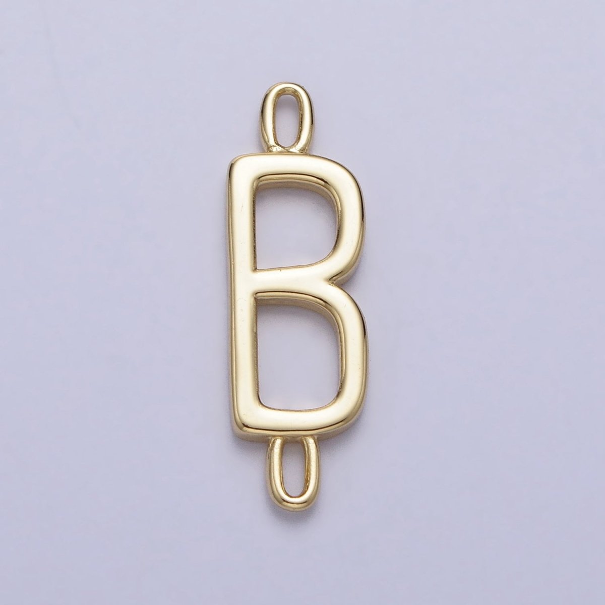 Dainty Sideway Initial Charm Connector Gold Letter Dainty Name Necklace Link Connector for Personalized Jewelry AA-881 To AA-906 - DLUXCA