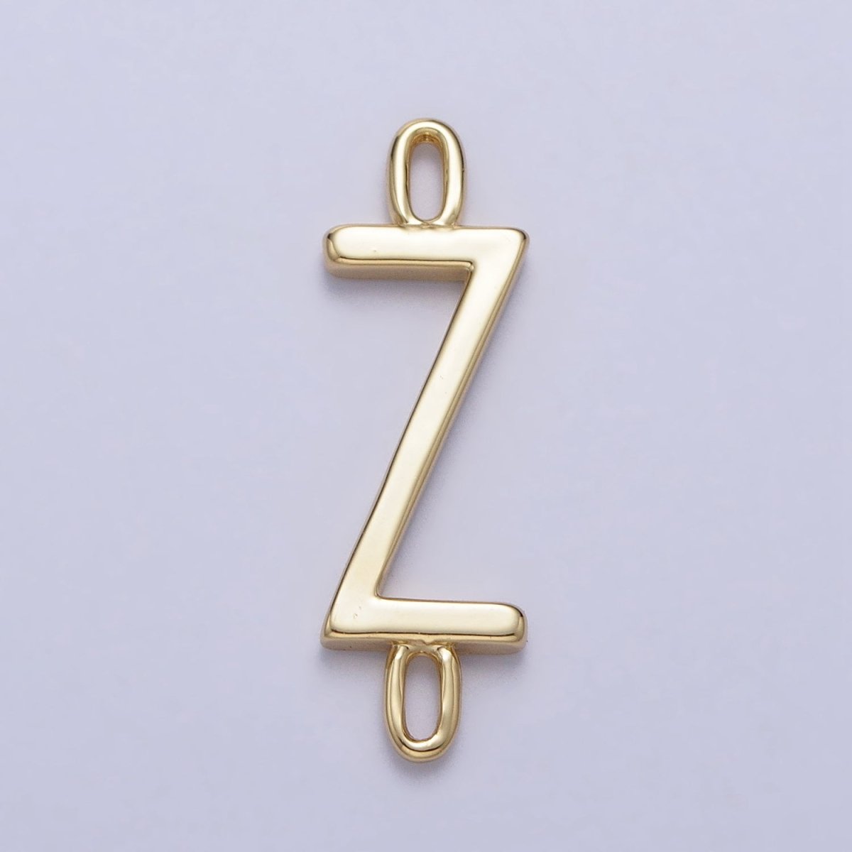 Dainty Sideway Initial Charm Connector Gold Letter Dainty Name Necklace Link Connector for Personalized Jewelry AA-881 To AA-906 - DLUXCA