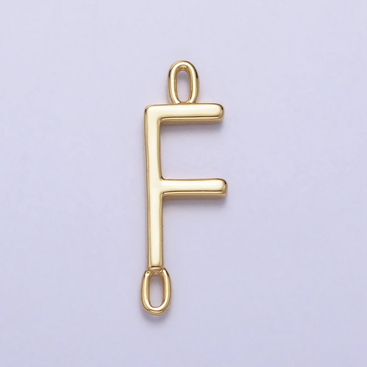 Dainty Sideway Initial Charm Connector Gold Letter Dainty Name Necklace Link Connector for Personalized Jewelry AA-881 To AA-906 - DLUXCA