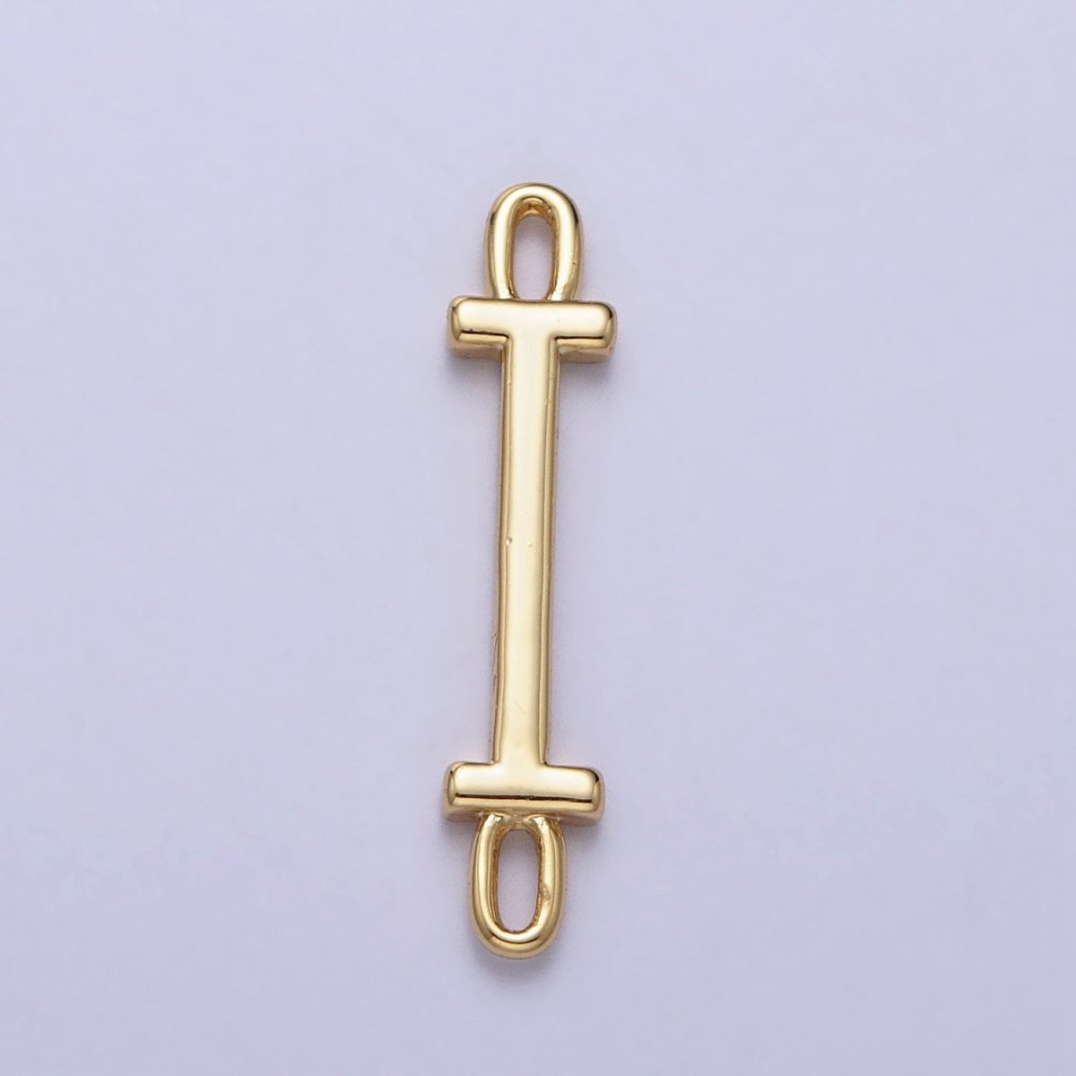 Dainty Sideway Initial Charm Connector Gold Letter Dainty Name Necklace Link Connector for Personalized Jewelry AA-881 To AA-906 - DLUXCA