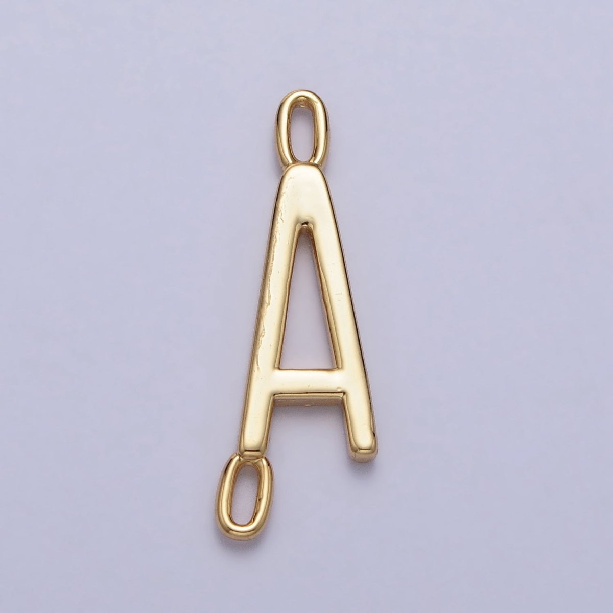 Dainty Sideway Initial Charm Connector Gold Letter Dainty Name Necklace Link Connector for Personalized Jewelry AA-881 To AA-906 - DLUXCA