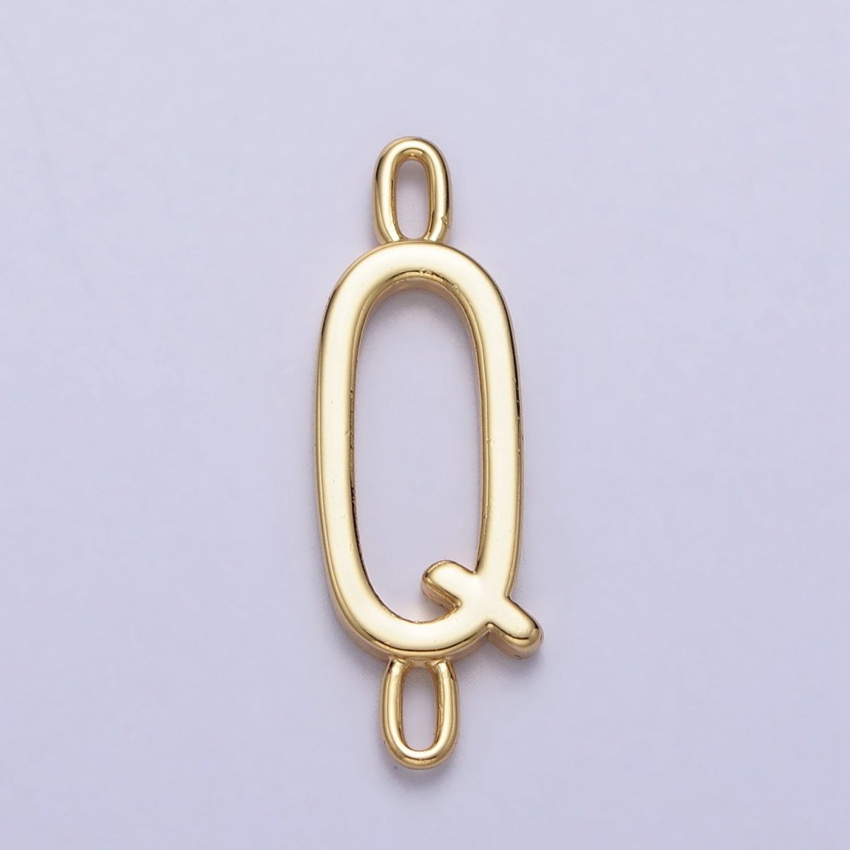 Dainty Sideway Initial Charm Connector Gold Letter Dainty Name Necklace Link Connector for Personalized Jewelry AA-881 To AA-906 - DLUXCA