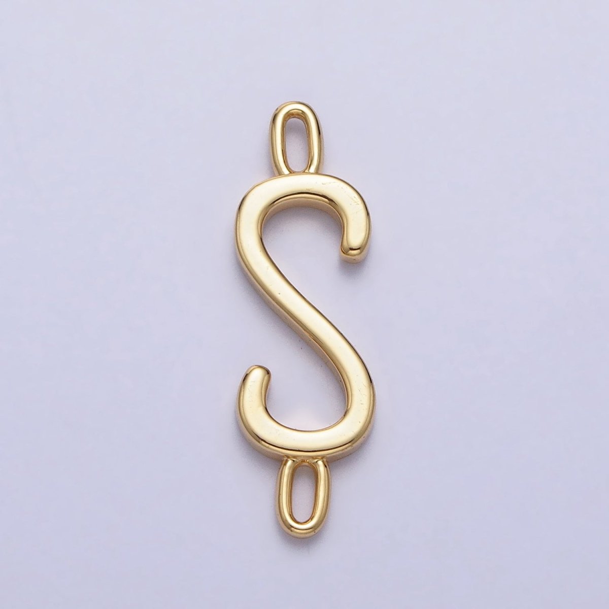 Dainty Sideway Initial Charm Connector Gold Letter Dainty Name Necklace Link Connector for Personalized Jewelry AA-881 To AA-906 - DLUXCA