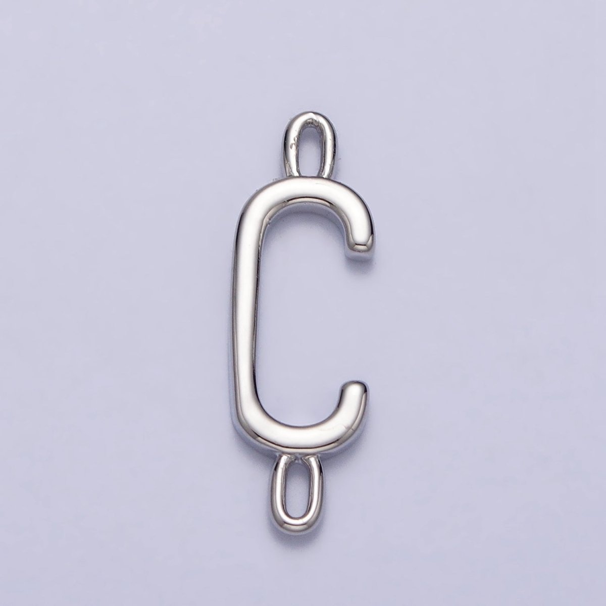 Dainty Sideway Initial Charm Connector Silver Letter Dainty Name Necklace Link Connector for Personalized Jewelry Supply Bracelet Necklace AA-855 to AA-880 - DLUXCA