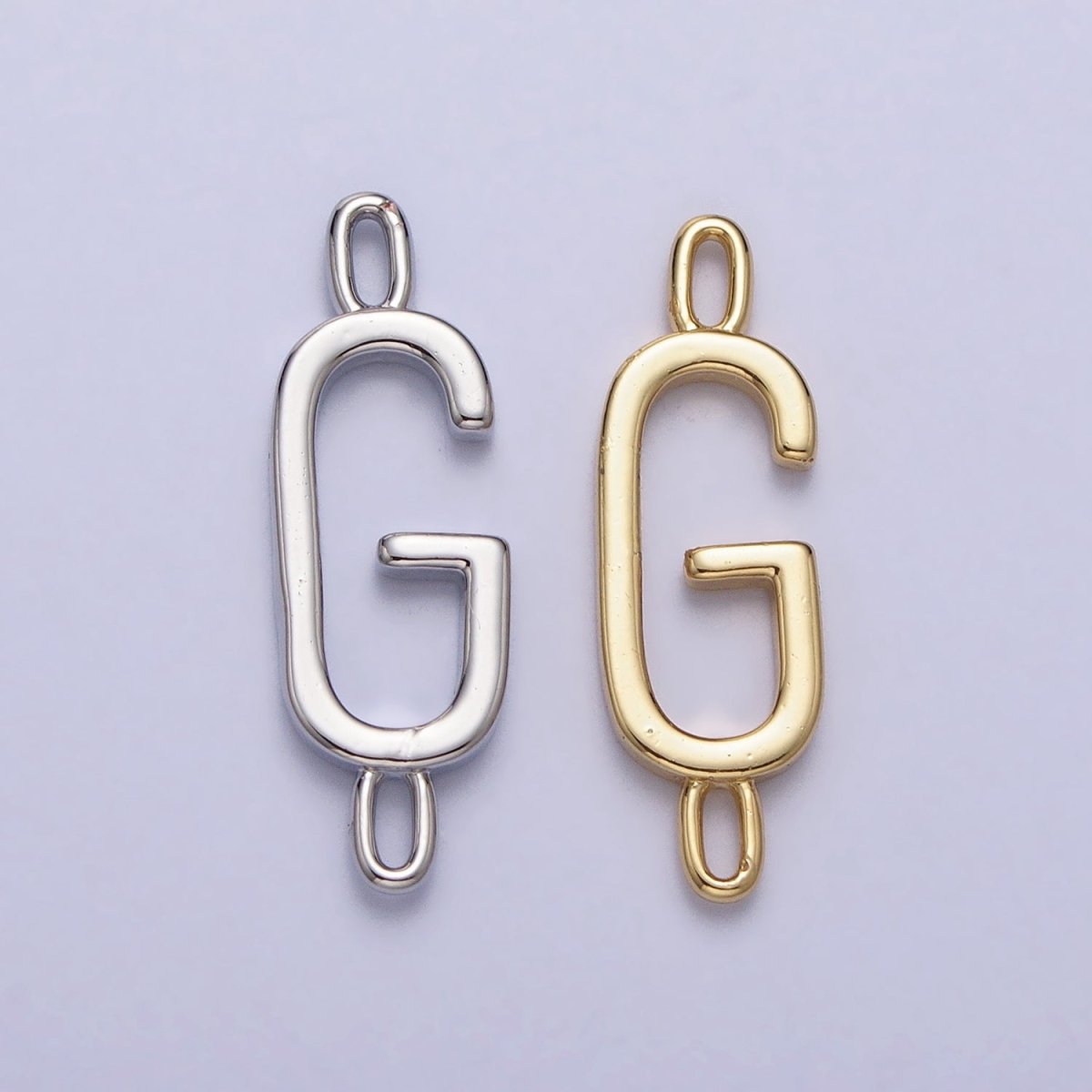 Dainty Sideway Initial Charm Connector Silver Letter Dainty Name Necklace Link Connector for Personalized Jewelry Supply Bracelet Necklace AA-855 to AA-880 - DLUXCA