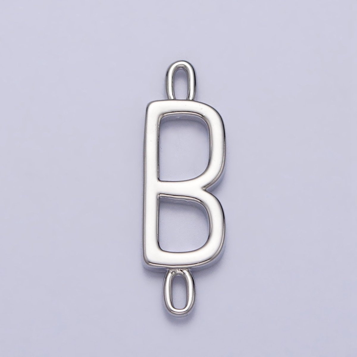Dainty Sideway Initial Charm Connector Silver Letter Dainty Name Necklace Link Connector for Personalized Jewelry Supply Bracelet Necklace AA-855 to AA-880 - DLUXCA