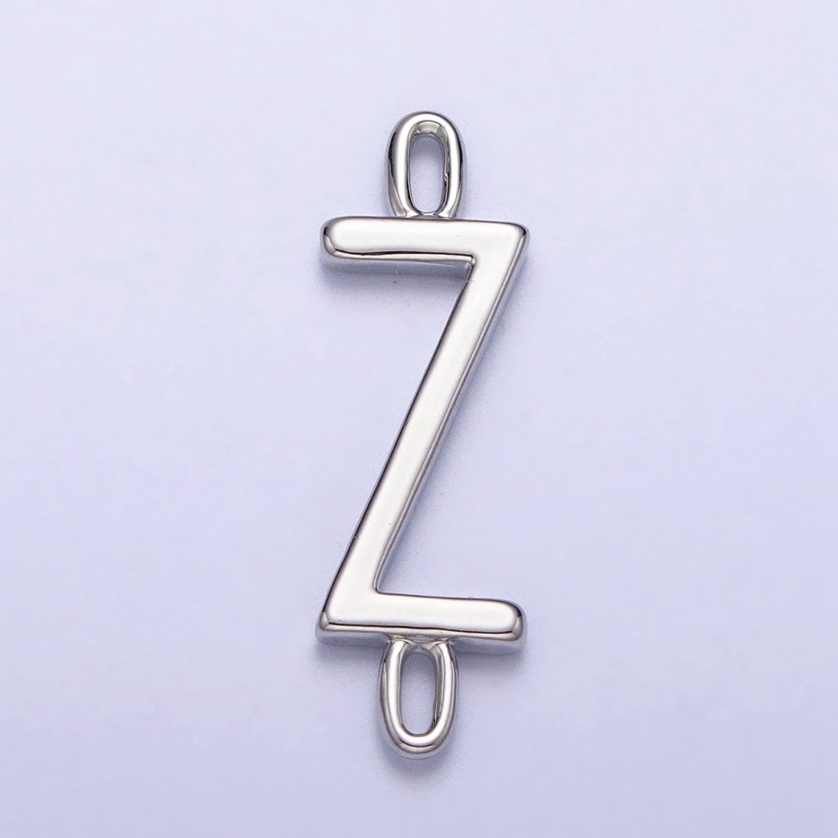 Dainty Sideway Initial Charm Connector Silver Letter Dainty Name Necklace Link Connector for Personalized Jewelry Supply Bracelet Necklace AA-855 to AA-880 - DLUXCA