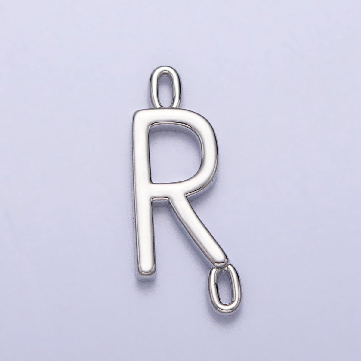 Dainty Sideway Initial Charm Connector Silver Letter Dainty Name Necklace Link Connector for Personalized Jewelry Supply Bracelet Necklace AA-855 to AA-880 - DLUXCA