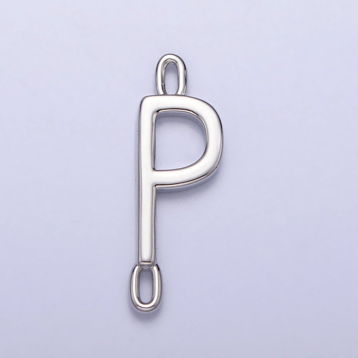 Dainty Sideway Initial Charm Connector Silver Letter Dainty Name Necklace Link Connector for Personalized Jewelry Supply Bracelet Necklace AA-855 to AA-880 - DLUXCA