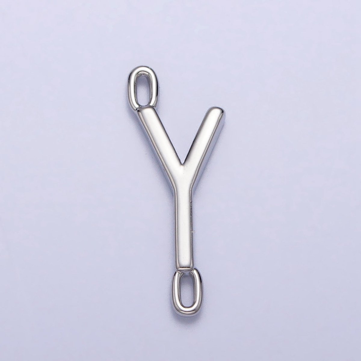 Dainty Sideway Initial Charm Connector Silver Letter Dainty Name Necklace Link Connector for Personalized Jewelry Supply Bracelet Necklace AA-855 to AA-880 - DLUXCA