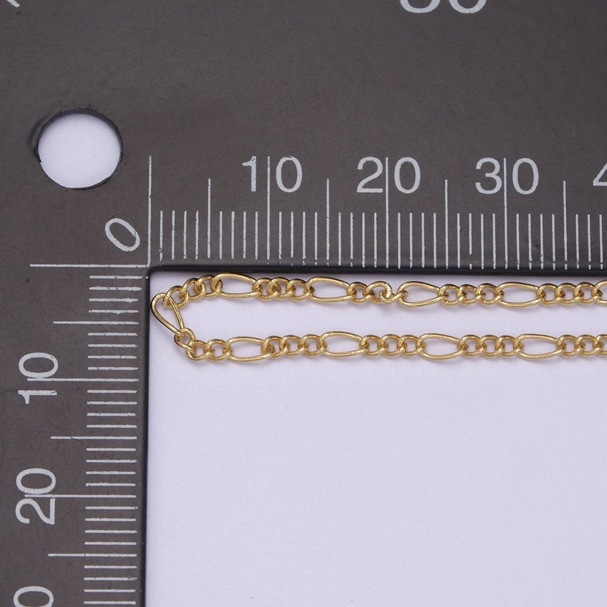 Dainty Silver Figaro long and short Chain by Yard Wholesale Bulk Unfinished Chain for Jewelry Making | ROLL-762 Clearance Pricing - DLUXCA