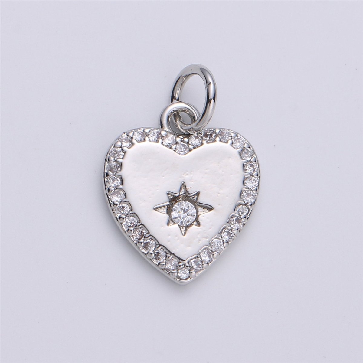 Dainty Silver Heart Charm Drop Small Tiny Love Pendant for Necklace Bracelet Earring Component D-012 - DLUXCA