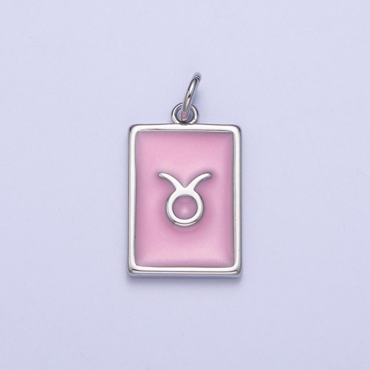 Dainty Silver Pink Enamel Zodiac Charm Mini Tag Astrology Pendant for Bracelet Earring Necklace Y2K Jewelry| X-781- X-792 - DLUXCA