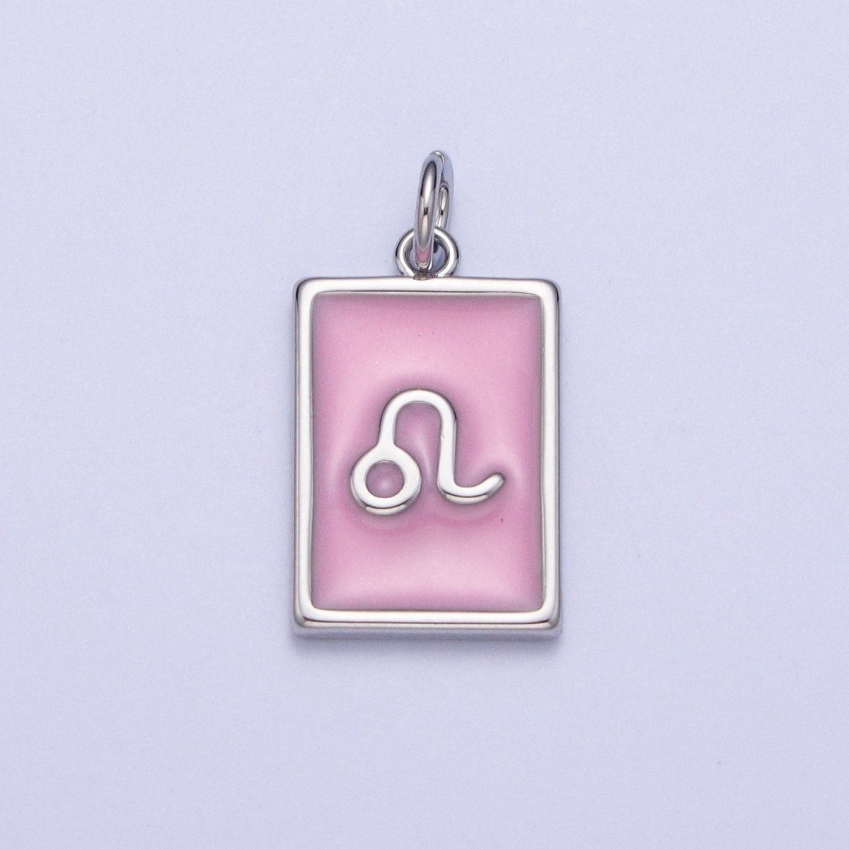 Dainty Silver Pink Enamel Zodiac Charm Mini Tag Astrology Pendant for Bracelet Earring Necklace Y2K Jewelry| X-781- X-792 - DLUXCA
