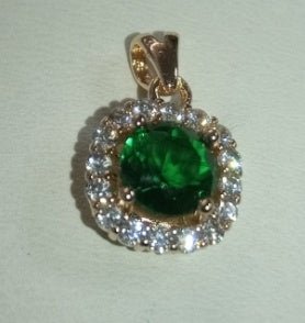 Dainty Silver White, 18K Gold Filled Gem Stone Charm Pendant Classic Diamond Round Cut Cubic Gemstone Necklace Earring for Jewelry Making N-1319 I-117~I-122 - DLUXCA