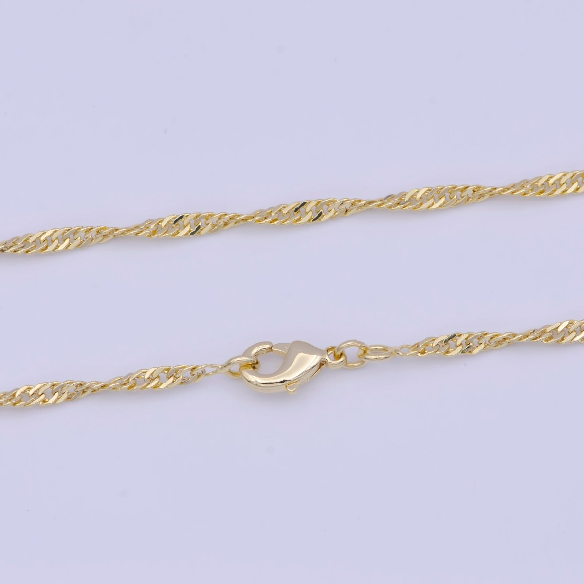 Dainty Singapore Chain Ready To Wear Gold Chain with Lobster Clasps 18 Inch Necklace For Jewelry Making | WA-1110 Clearance Pricing - DLUXCA