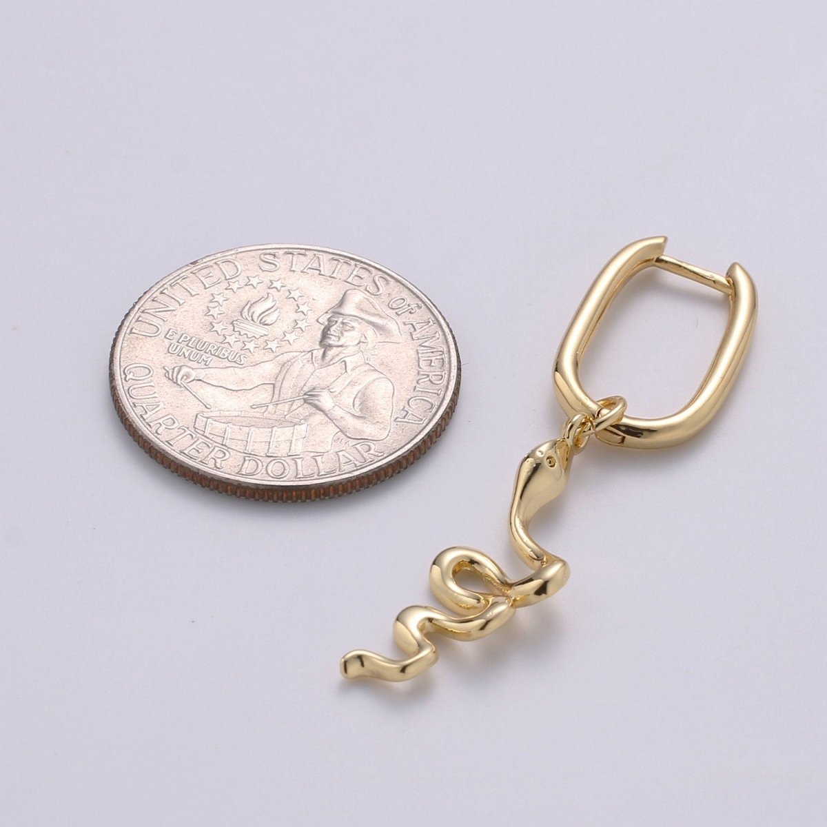 Dainty Snake Hoop Earrings,Dangle Snake Earrings,Minimalist Snake Shaped Earrings, Gold Snake Hoops,Gold Snake Hoops,Snake Earring Q-132 - DLUXCA