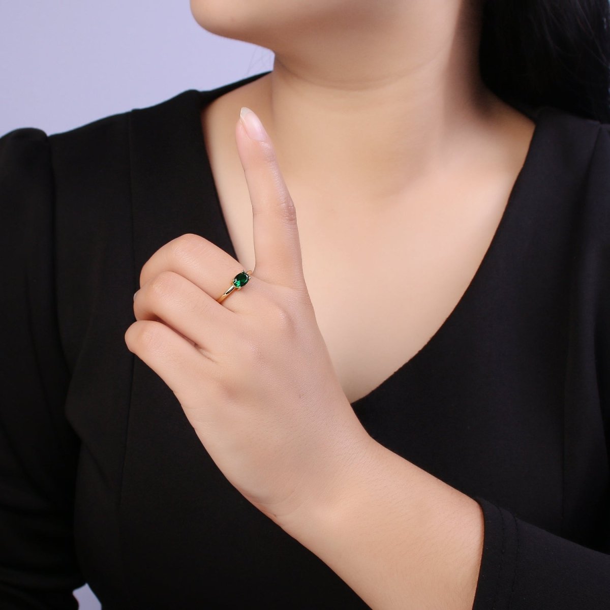 Dainty Solitaire cz Ring For Minimalist Jewelry U-269 ~ U-274 - DLUXCA