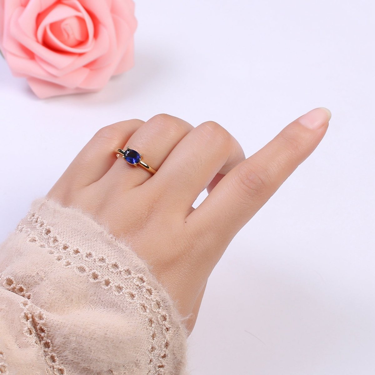 Dainty Solitaire cz Ring For Minimalist Jewelry U-269 ~ U-274 - DLUXCA