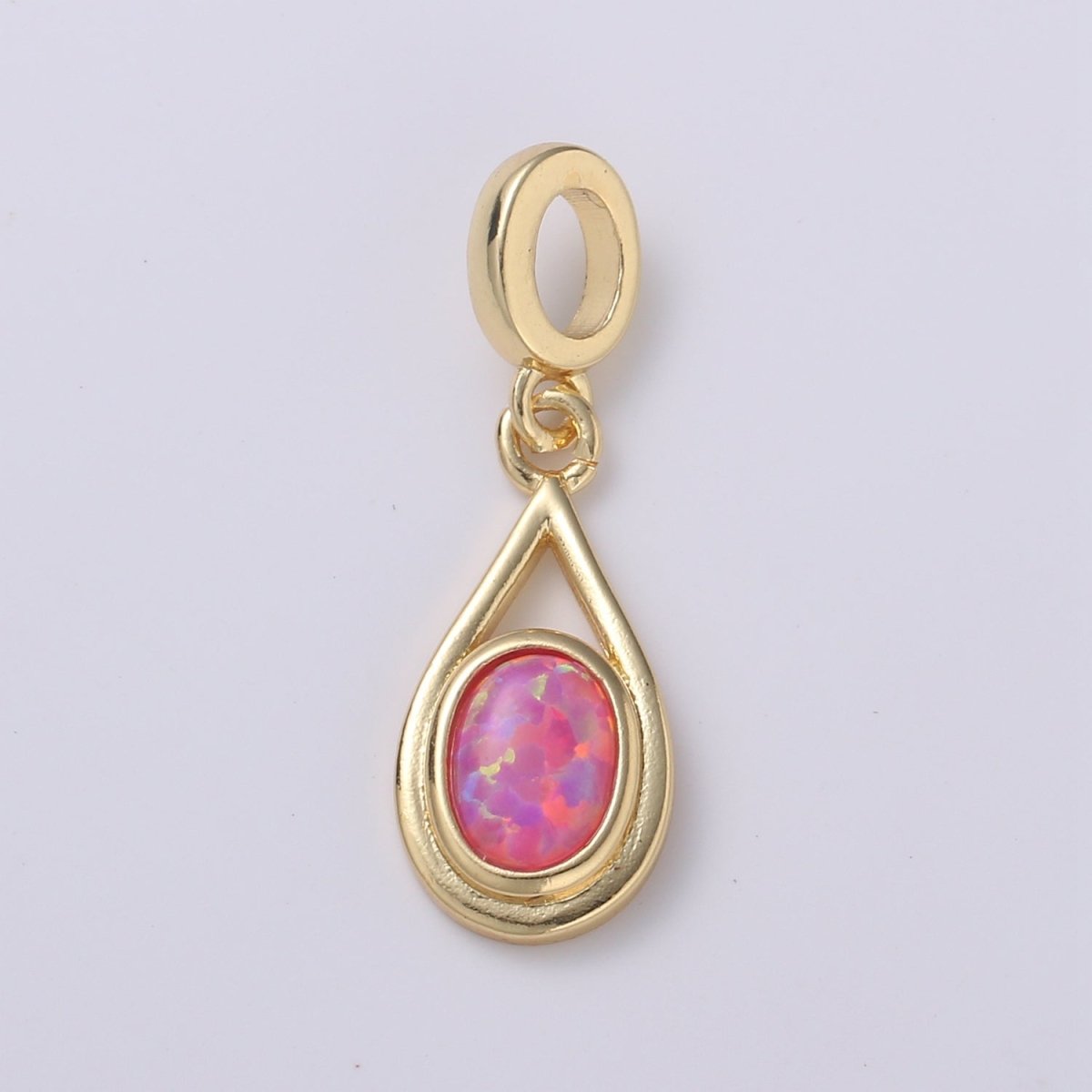 Dainty Solitaire Pendant 14K Gold Filled Tear Drop Pendant for necklace Opal Charm Birthstone Luxury Bezel Charm Dangle Jewelry H-579 H-584 H-585 H-586 - DLUXCA