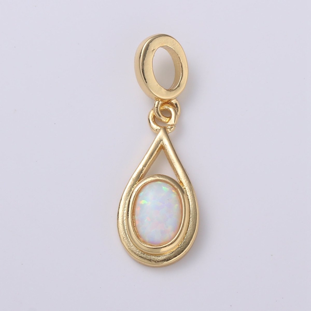 Dainty Solitaire Pendant 14K Gold Filled Tear Drop Pendant for necklace Opal Charm Birthstone Luxury Bezel Charm Dangle Jewelry H-579 H-584 H-585 H-586 - DLUXCA