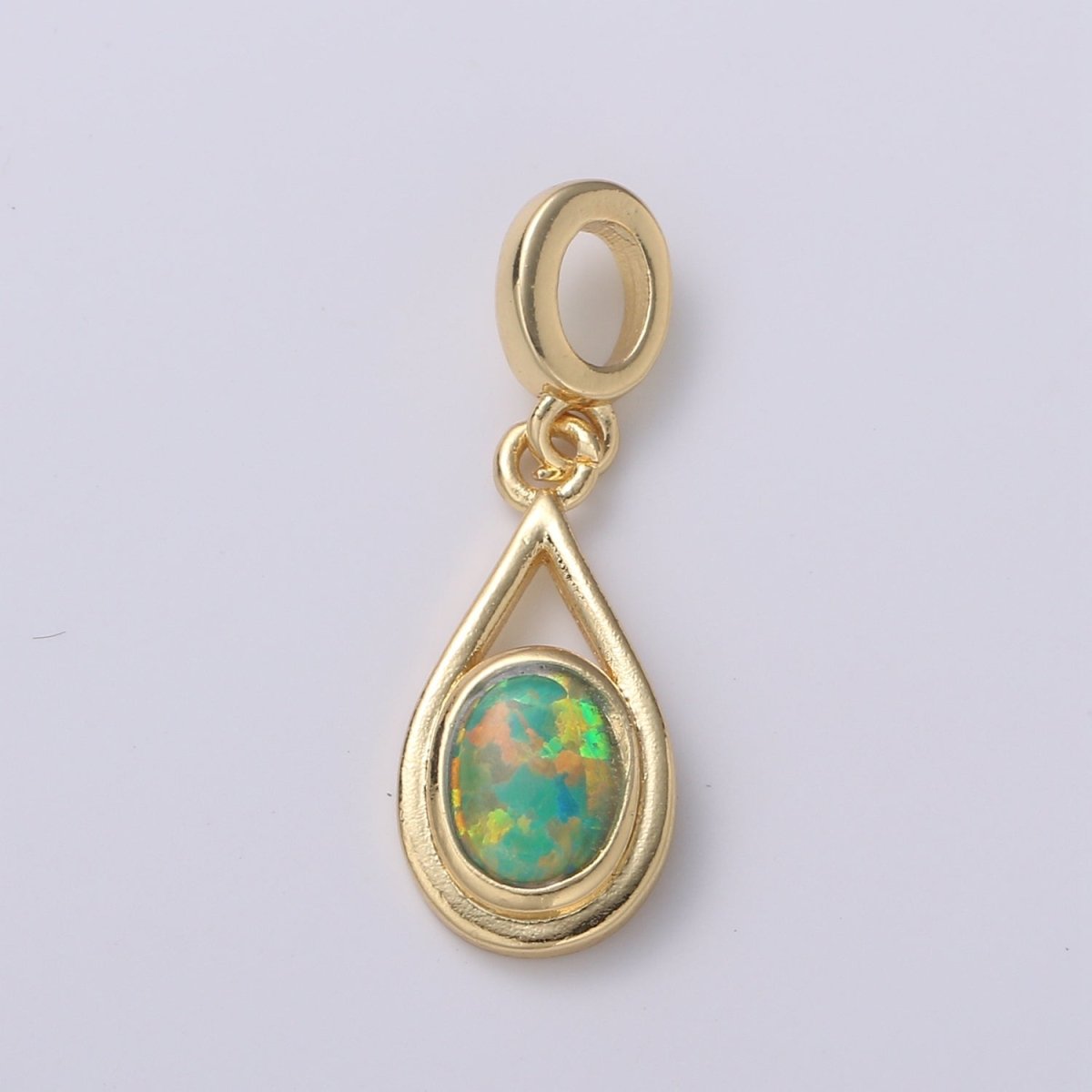 Dainty Solitaire Pendant 14K Gold Filled Tear Drop Pendant for necklace Opal Charm Birthstone Luxury Bezel Charm Dangle Jewelry H-579 H-584 H-585 H-586 - DLUXCA