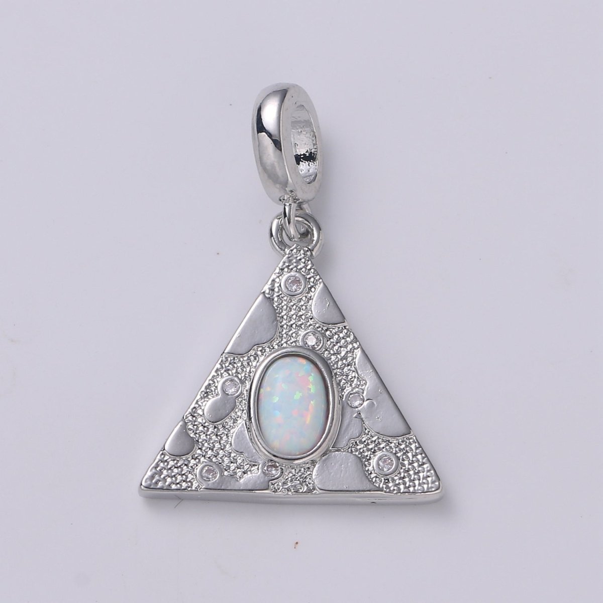 Dainty Solitaire Pendant Triangle Opal Charm for necklace Bracelet Earring component Geometric Charm Dangle for Jewelry Making Supply H-307 H-309 H-384 H-387 - DLUXCA