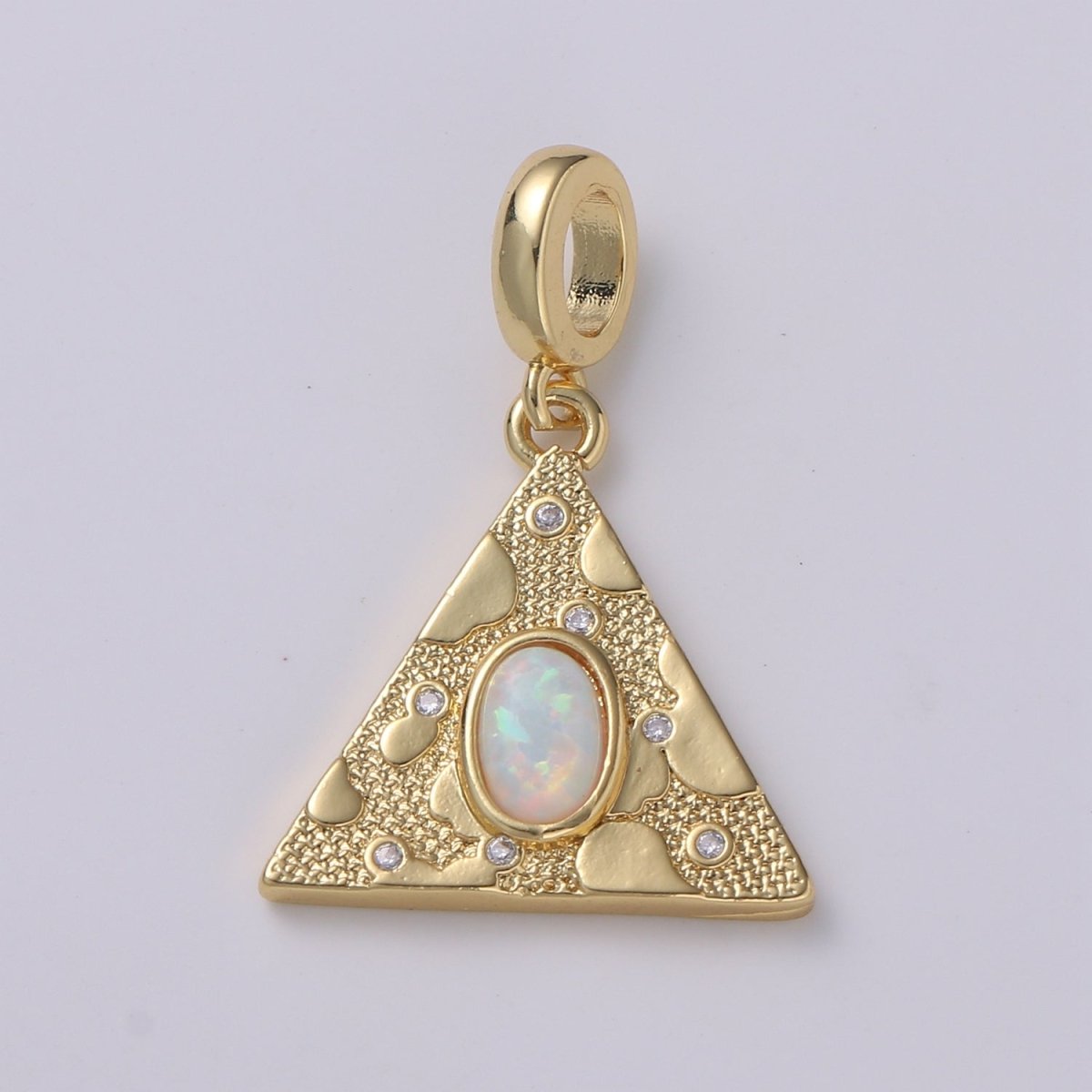 Dainty Solitaire Pendant Triangle Opal Charm for necklace Bracelet Earring component Geometric Charm Dangle for Jewelry Making Supply H-307 H-309 H-384 H-387 - DLUXCA