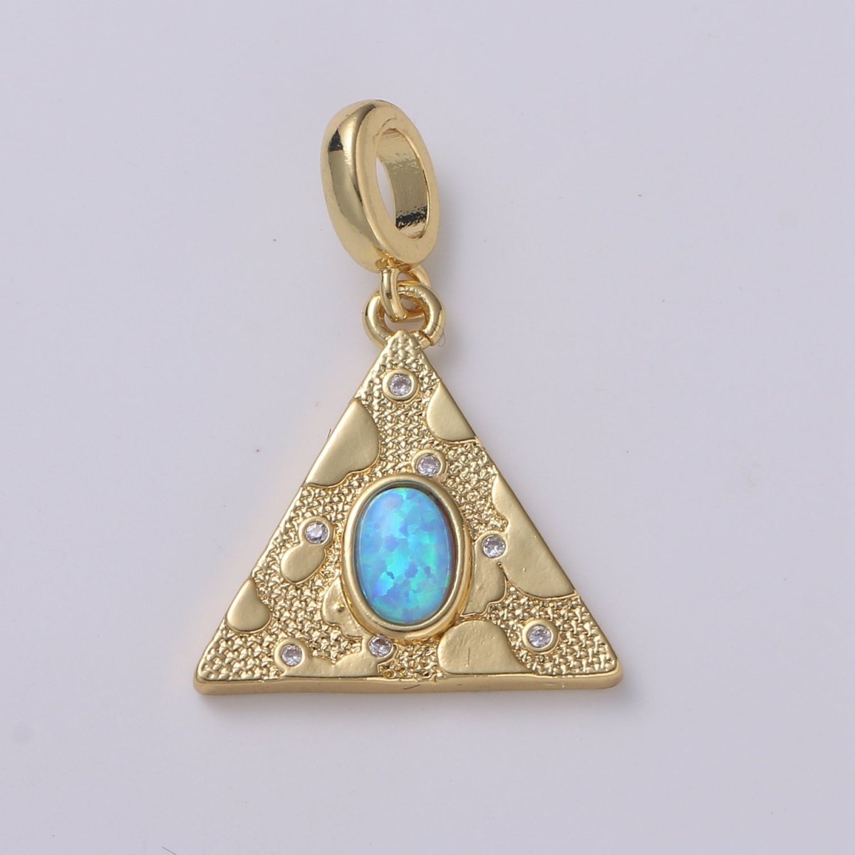 Dainty Solitaire Pendant Triangle Opal Charm for necklace Bracelet Earring component Geometric Charm Dangle for Jewelry Making Supply H-307 H-309 H-384 H-387 - DLUXCA