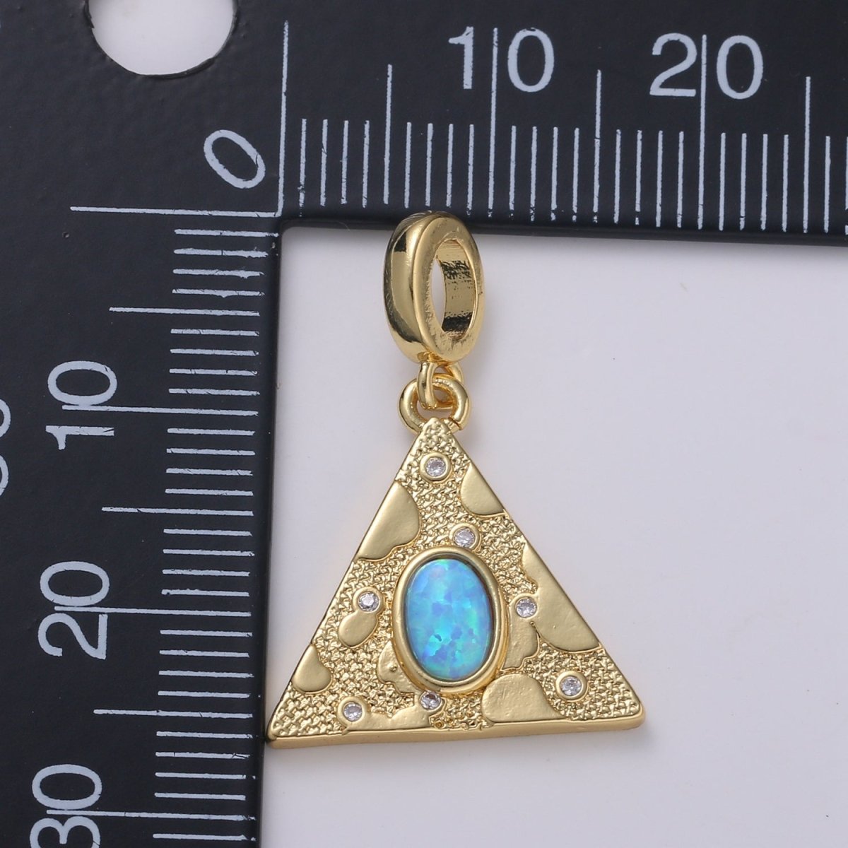 Dainty Solitaire Pendant Triangle Opal Charm for necklace Bracelet Earring component Geometric Charm Dangle for Jewelry Making Supply H-307 H-309 H-384 H-387 - DLUXCA